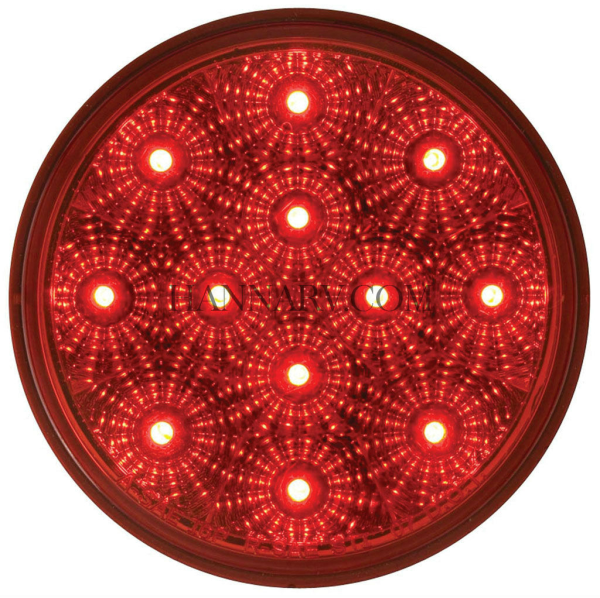 Optronics STL23RBK Miro-Flex 4 Inch Round Red LED Stop/Turn/Tail Light Kit with Grommet and Pigtail