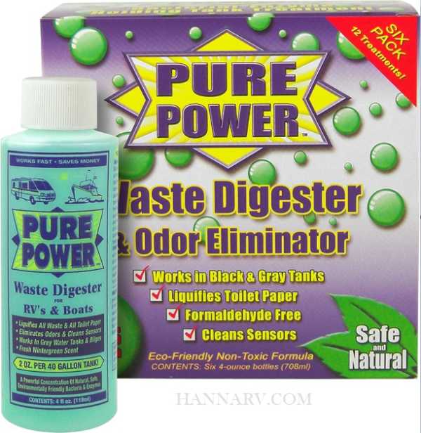 Organic Power Products 22017 Pure Power Pack of 6 - 4 Oz Bottles Of Concentrated Holding Tank Waste