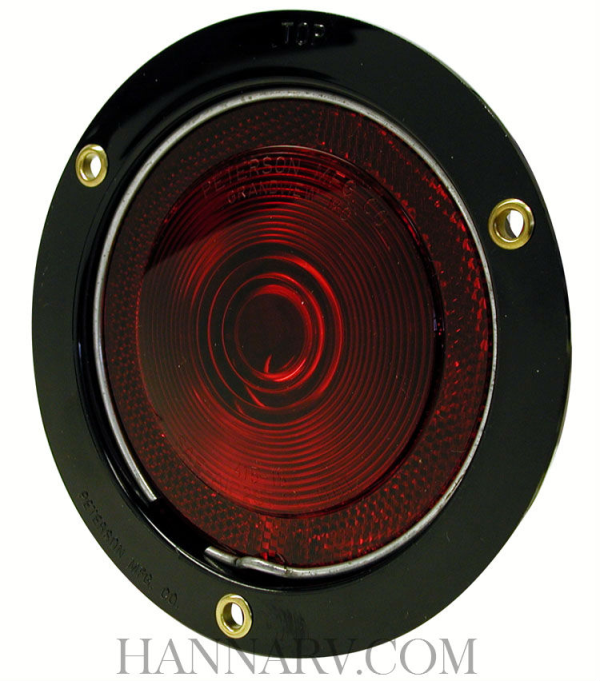 Peterson 413-3 Red Flush Mount Stop, Turn And Tail Light - Brass Socket - Poly Housing - Reflective
