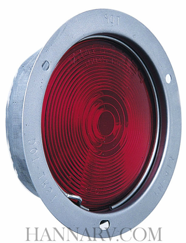 Peterson 413S-3 Red Flush Mount Stop, Turn and Tail Light - Brass Socket - Stainless Steel Housing