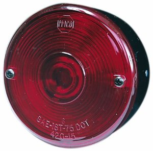 Peterson MFG 428S Stud Mount Red 3-Function Tail Light with Black Poly Bracket