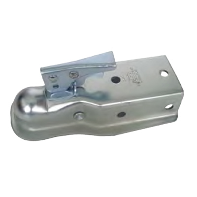 RAM CT3003Z Straight Tongue Coupler - 2 Inch Ball - 3 Inch Square Tongue - Zinc Finish - 3500 Lbs
