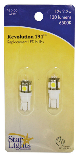 Star Lights REV194 Replacement Revolution 194 LED Light Bulb - 2 Pack