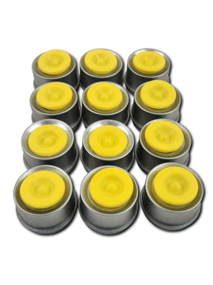 1.98" Outer Diameter Grease Cap with Hi-Viz Yellow EZ-Lube Plug- 12 Pack