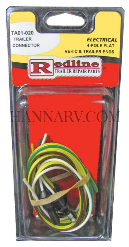 Redline TA01-020 4-Way Flat Connector - Vehicle and Trailer Ends