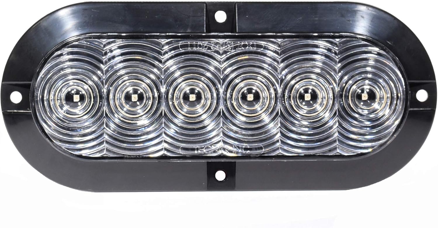Tecniq T66-RCSP-1 6" Oval 6 LED STT Surface Mount Clear Lens with Pigtail