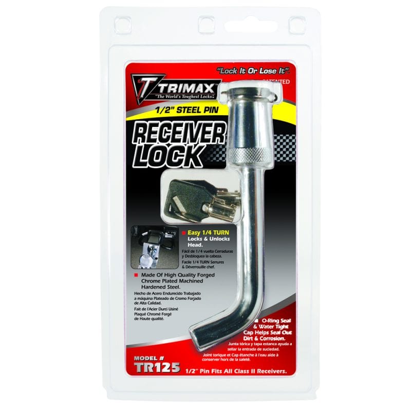 Trimax TR125 Bent Pin Keyed Receiver Lock - 2 Inch Span - 1/2 Inch Pin