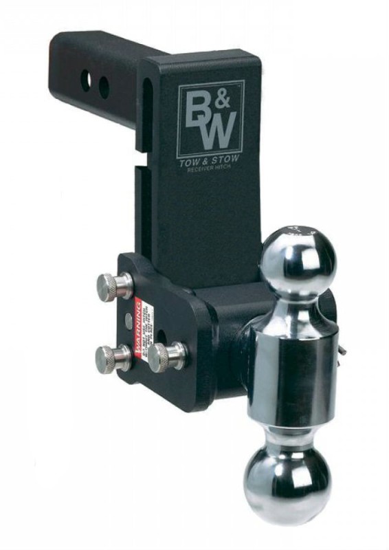 B and W TS10037B Tow and Stow Double Ball Mount - 2 Inch and 2-5/6 Inch Ball - 5 Inch Drop - 10,000