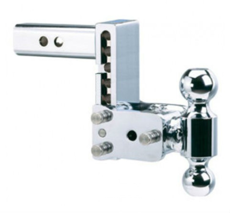 B and W TS10037C Chrome Tow and Stow Double Ball Mount - 2 Inch and 2-5/16 Inch Ball - 5 Inch Drop