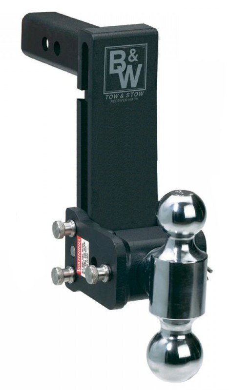 B and W TS10040B Tow and Stow Double Ball Mount - 2 Inch and 2-5/16 Inch Ball - 7 Inch Drop
