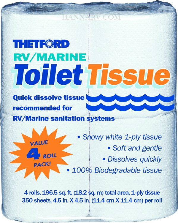 Thetford 20804 Value-Pack 1-Ply RV Toilet Tissue 4-Rolls