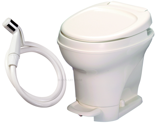 Thetford 31680 Aqua Magic V Parchment High Foot Flush RV Toilet With Sprayer