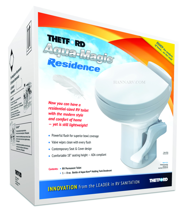 Thetford 42169 Aqua Magic Residence High Profile RV Toilet - White Color