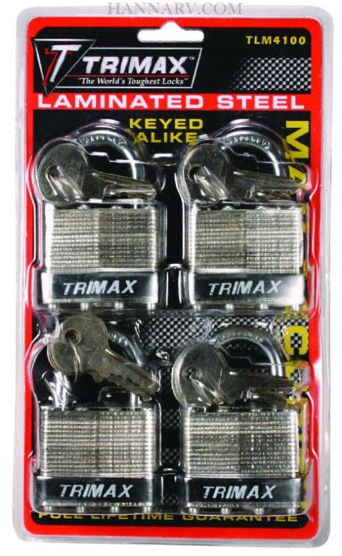Trimax TLM100 Keyed Alike Laminated Padlocks - Set Of 4