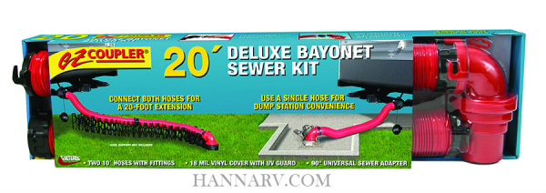 Valterra D04-0115 EZ Coupler 20 Foot Bayonet RV Sewer Hose Kit