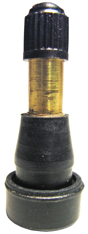 Valve Stem - TR600 - Metal Valve Stem with Rubber Snap-In and Small Base - Pressures Up to 100 PSI