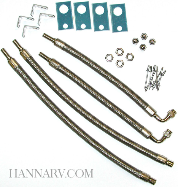 Dual Tire Valve Stem Extensions – 10" Braided 304 Stainless Steel For RV & Trailer (2-Piece Set)