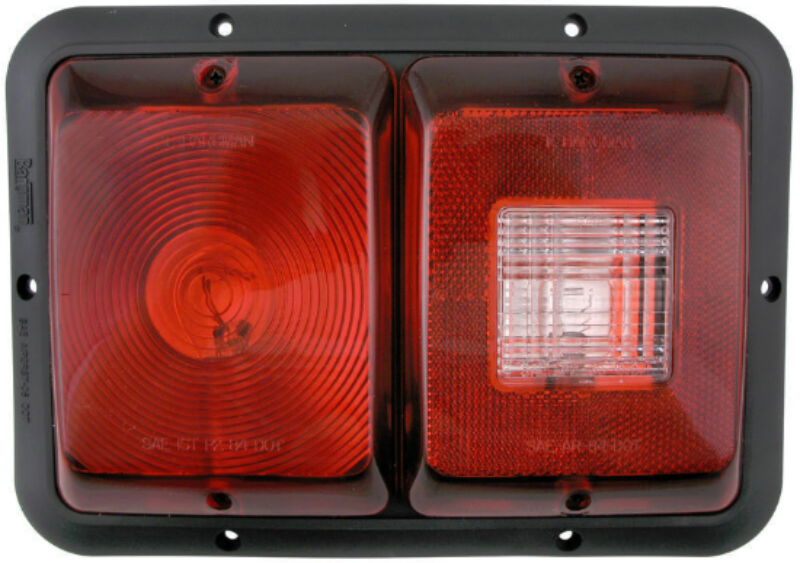 Bargman 34-84-008 #84 Series Recessed Double Tail Lights with Backup Light - Red with Black Trim