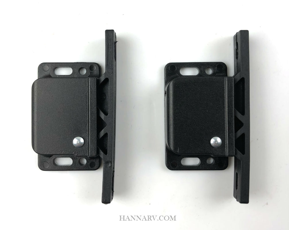 Black Friction Cabinet Drawer Latch and Strike - Pair