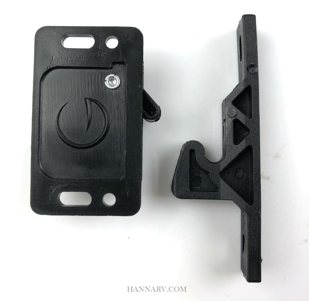 Black Friction Cabinet Drawer Latch and Strike - Pair