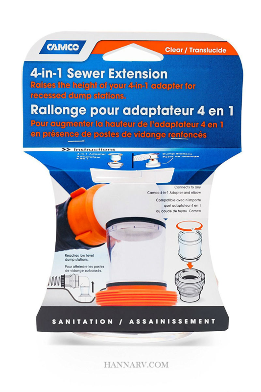 Camco 39735 Universal Clear 4-in-1 Sewer Extension
