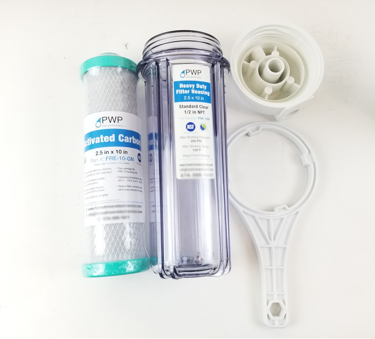 PWP Heavy Duty 10in Water Filter Canister & One FRE-10-GN