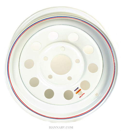 Dexstar 17-377-7 - 15 Inch x 5 Inch White Mod Wheel - 5 on 5 - 3.19 Pilot