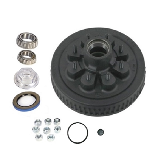 Dexter 8-219-9UC3 Standard Oil Bath Hub and Drum Assembly for 5,200 lb to 7,000 lb Axles - 8 on 6-1/2 - 12 Inch x 2 Inch Drum
