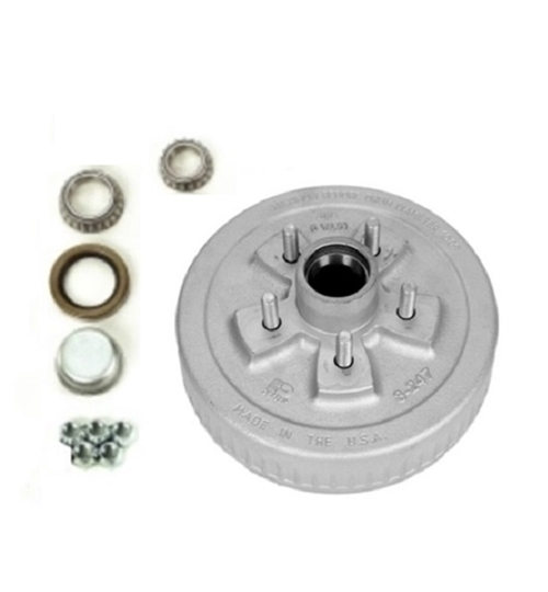 Dexter 8-247-50UC3 Galvanized Hub & Drum Assembly for 3,500 lb Axles - 5 on 4-1/2 Bolt Pattern