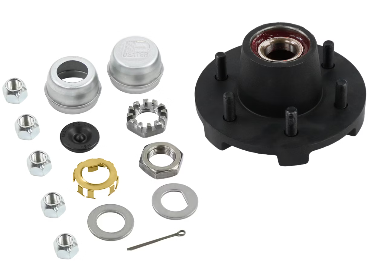 Kodiak Stainless Steel Boat Trailer Hub Kit – 6 Lug, 6000lb, With #25580 & #15123 Bearings