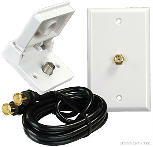 JR Products 47815 Interior Exterior Cable TV Installation Kit  Polar White