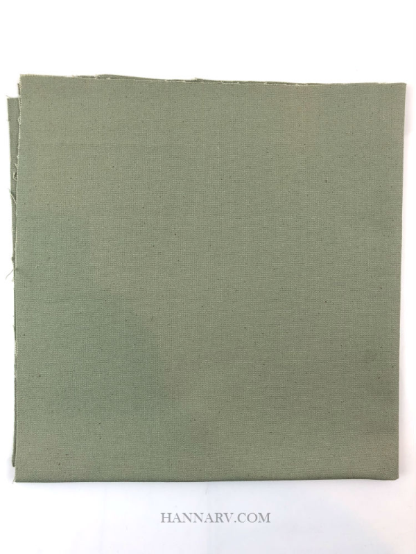 Pop Up Camper Cotton Canvas Fabric - 18-inch x 18-inch - Green/Gray