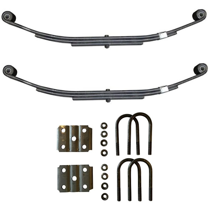2-3/8 Inch Round 3 Leaf Spring Kit for 3500 lb Trailer Axles - Includes Springs, Bolts, Nuts