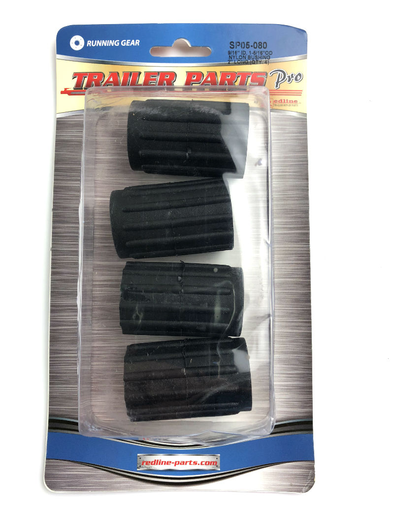 Trailer Spring Eye Bushings - 9/16 ID X 7/8 OD X 1-3/4 Long Nylon Bushings (4-Pack)