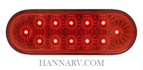Optronics STL-22RB Miro-Flex 6 Inch Oval Red LED Stop/Turn/Tail Light