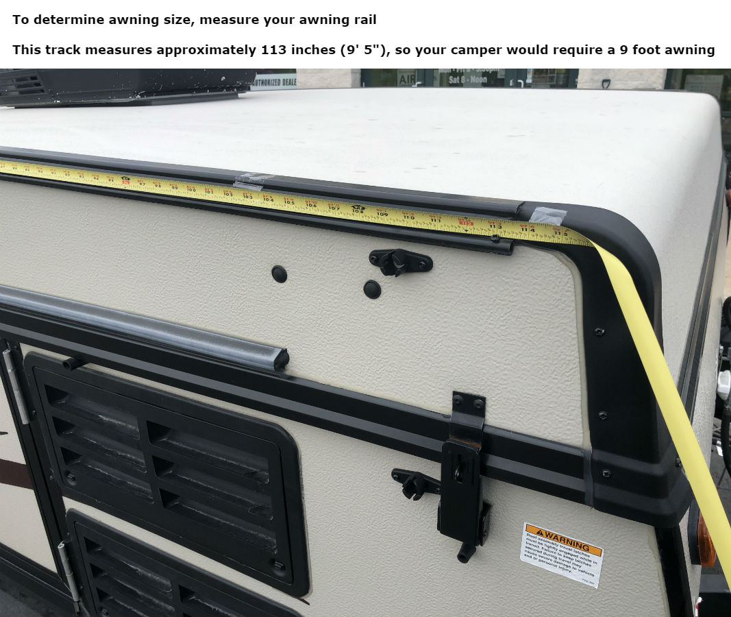 The Dometic Dometic 944NS07.FJ1 Trim Line Case Awning - Sandstone - 7 Foot Length is lightweight and easy to install. Easily attaches to your pop-up camper or tent trailer awning rail to provide shade and comfort.