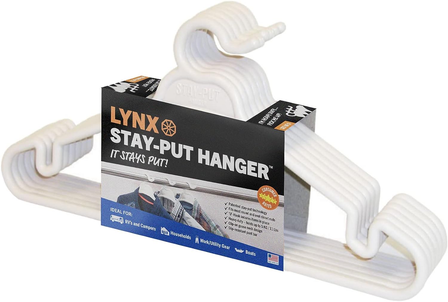 Tri-Lynx 1200W Lynx Stay-Put Hanger - Set of 6