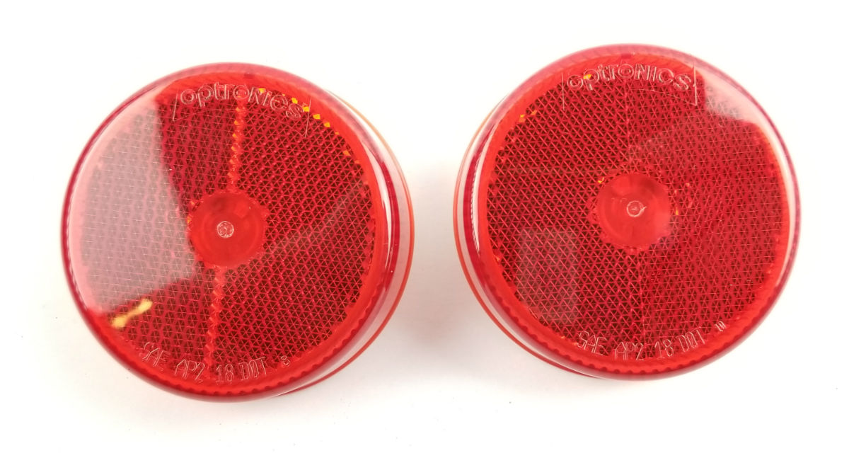 Triton 08476 Red 2.5 Inch Round LED Clearance Sidemarker Light - 2 Pack