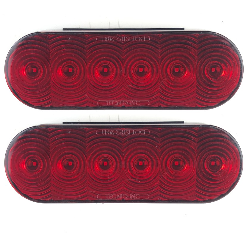 Triton 08478 Red LED Oval Tail Light - 2 Pack