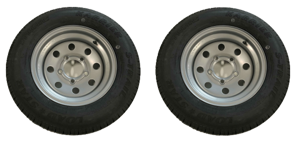 Triton 08875 ST145/R12 Load Range E Trailer Tire with Steel Rim - Pair