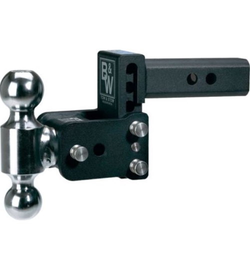 B and W TS10033B Tow and Stow Double Ball Mount - 2 Inch and 2-5/16 Inch Ball - 3 Inch Drop - 10,000
