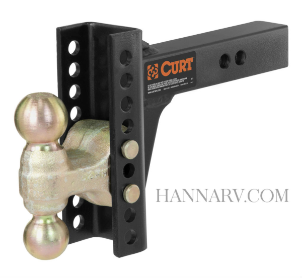 Curt 45900 Forged 12 Inch Adjustable Dual Ball Mount - 2 Inch and 2-5/16 Inch Ball - 14,000 Lbs