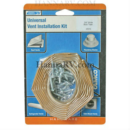 Camco 25013 Universal RV Rubber Roof Vent Installation Kit With White Butyl Tape