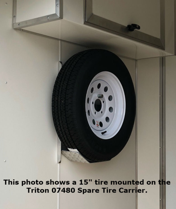 thumbnail image 2 of Tire Storage Bracket Wall Mount Spare Tire Bracket For Trailers - Heavy Duty Steel Tire Carrier Rack Truck Bed Spare Tire Mount 2 of 12