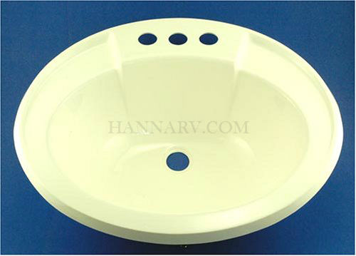 Bristol Products 16370PW Polar White Plastic Oval Sink - 17 x 20 Inch