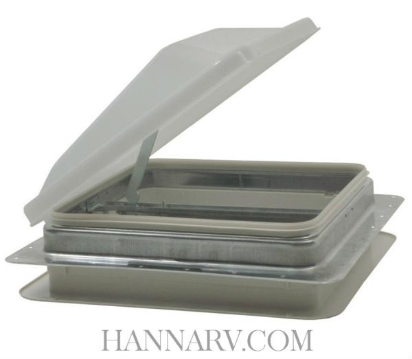 Crank Out Trailer Roof Vent with White Top & Screen 14in x 14in