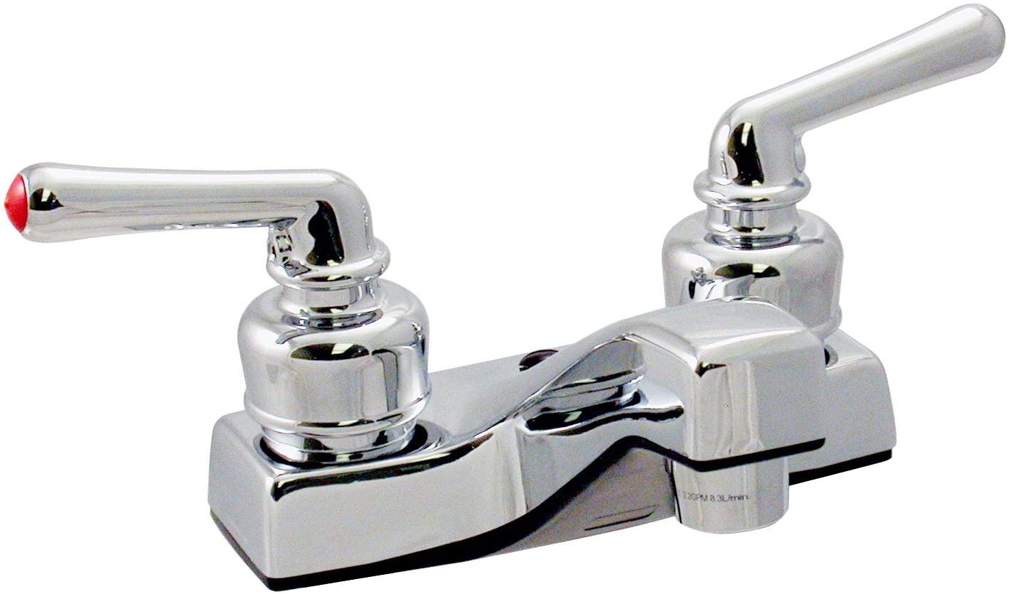 Valterra PF212308 4 Inch RV Lavatory Faucet with Teacup Handles - Chrome Finish