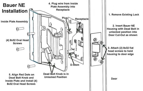Bauer NE AP Products 013-509 RV Door Lock Installation Instructions