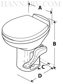 Thetford 42172 Aqua Magic Residence Low Profile RV Toilet - Bone Color