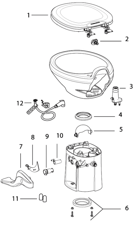 Thetford Aqua Magic Style II Replacement Repair Parts Diagram